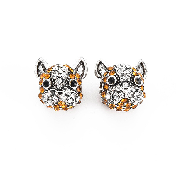 

PandaHall Rack Plating Alloy European Beads, with Rhinestone, Large Hole Beads, Cadmium Free & Nickel Free & Lead Free, Dog, Antique Silver..., Yellow