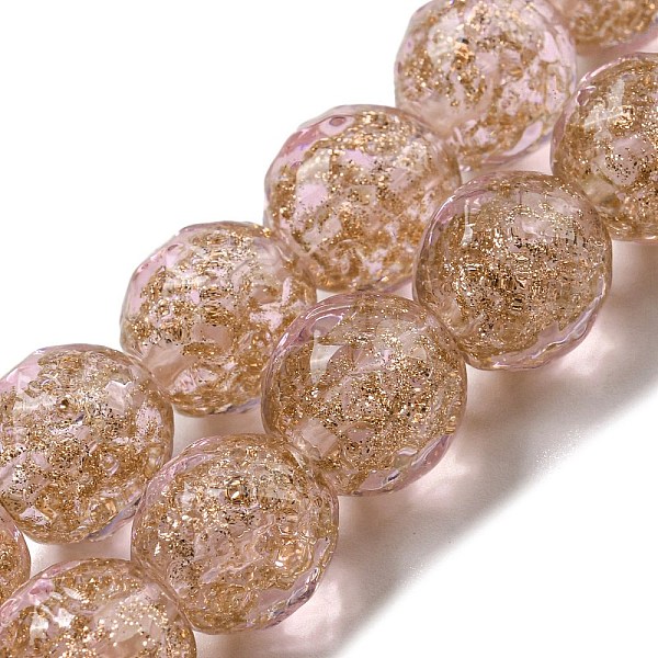 

PandaHall Handmade Gold Sand Lampwork Beads Strands, Faceted, Round, Pink, 11.5~12x12~12.5mm, Hole: 1.5~1.8mm, about 40pcs/strand, 18.90...