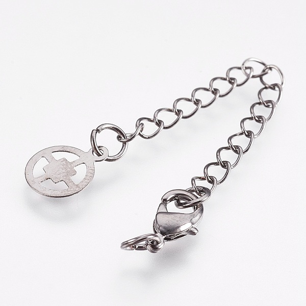 

PandaHall Eco-Friendly Brass Chain Extender, with Lobster Claw Clasps, Cadmium Free & Nickel Free & Lead Free, Long-Lasting Plated, Flat...
