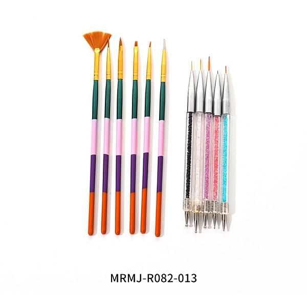 

PandaHall Manicure Tool Sets, with Nail Art Brush Pens and Double Different Head Nail Art Dotting Tools, Painting Drawing Line Brushes..., Multicolor