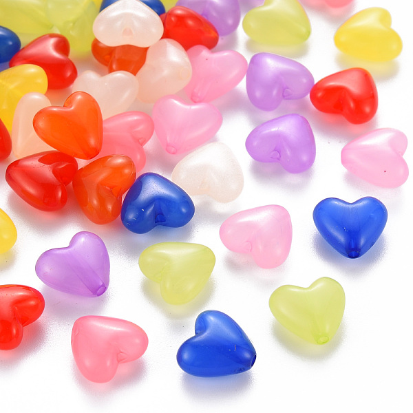 

PandaHall Transparent Acrylic Beads, Dyed, Heart, Mixed Color, 10x10.5x5.5mm, Hole: 1.5mm Acrylic Heart Multicolor