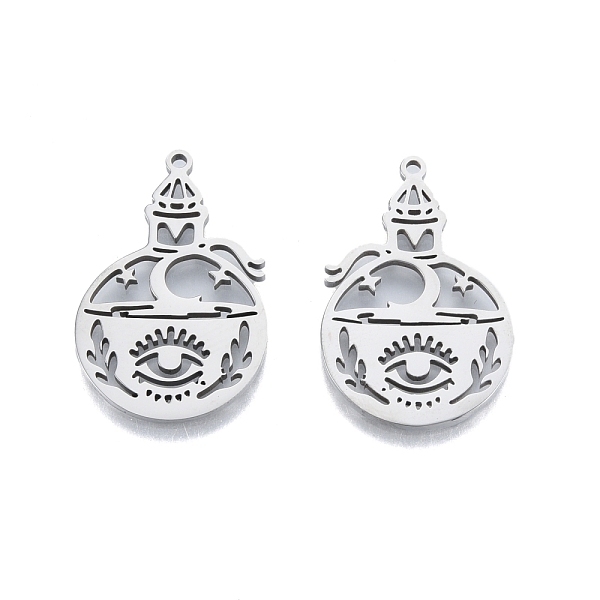 

PandaHall 201 Stainless Steel Pendant, Hollow Charms, Bottle with Eye, Stainless Steel Color, 30x19.5x1.5mm, Hole: 1.4mm 201 Stainless Steel...