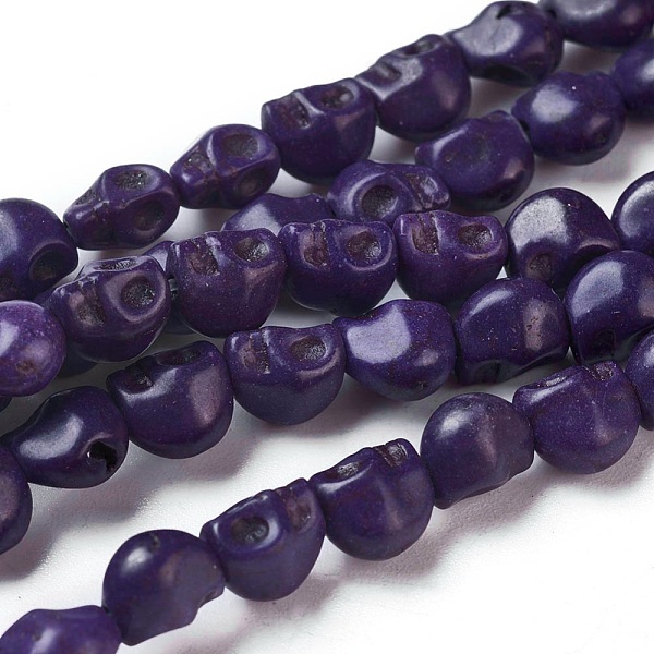 

PandaHall Dyed Synthetic Turquoise Bead Strands, Skull, Indigo, 10x8x10mm, Hole: 1mm, about 38~40pcs/strand, 15~15.5 inch Synthetic..., Purple