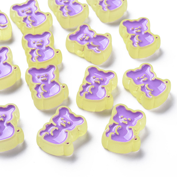 

PandaHall Transparent Acrylic Beads, with Enamel, Frosted, Bear, Light Goldenrod Yellow, 26.5x20x9mm, Hole: 3mm Acrylic Bear Yellow