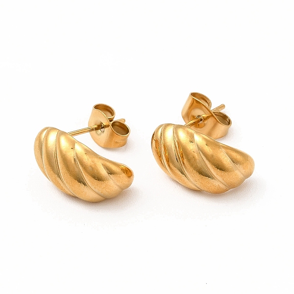 

PandaHall 316 Stainless Steel Shell Shape Stud Earrings for Women, Real 18K Gold Plated, 12x8mm, Pin: 0.7mm 304 Stainless Steel Shell Shape