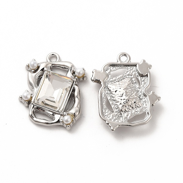 

PandaHall Glass Rectangle Pendants, with ABS Pearl Beaded & Platinum Alloy Finding, Long-Lasting Plated, Cadmium Free & Lead Free, Clear...