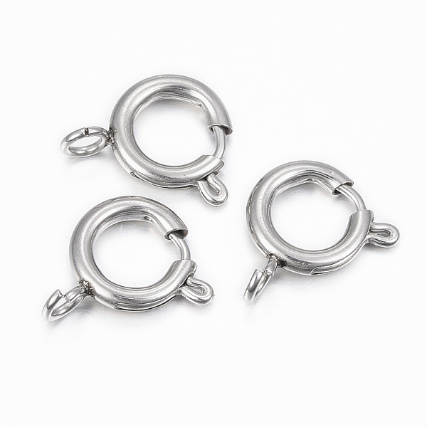 

PandaHall 304 Stainless Steel Smooth Surface Spring Ring Clasps, Stainless Steel Color, 14x10x2mm, Hole: 2.5mm 304 Stainless Steel