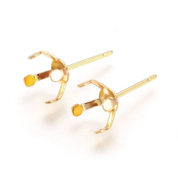 

PandaHall 304 Stainless Steel Stud Earring Findings, Prong Earring Settings, Golden, 16.5x8.5mm, Inner Diameter: 8mm, Pin: 0.7mm 304...
