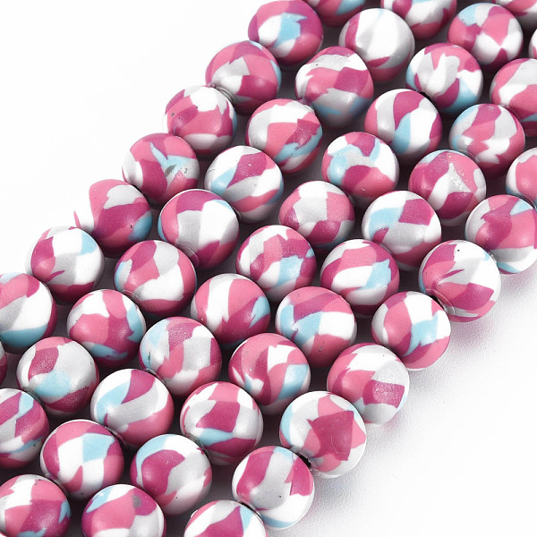 PandaHall Handmade Polymer Clay Beads Strands, for DIY Jewelry Crafts Supplies, Round, Pale Violet Red, 8.5~9x8mm, Hole: 1.8mm, about...