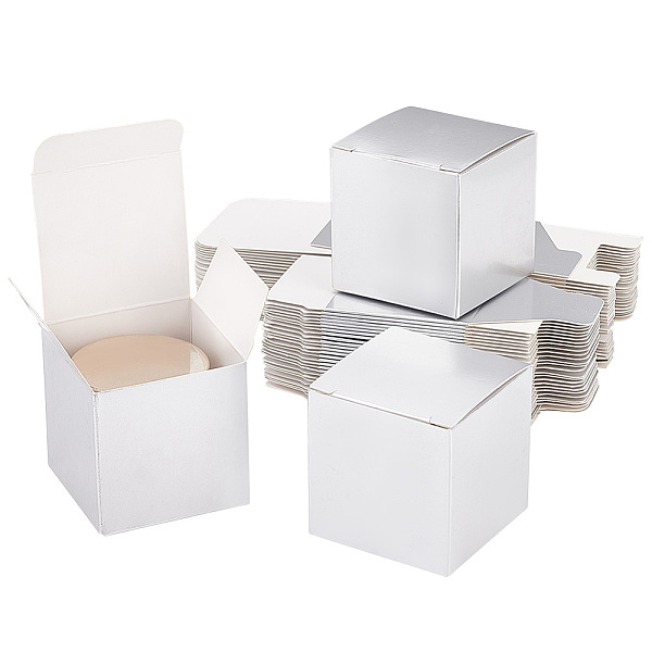 

PandaHall PH 30pcs Sliver Mini Cardboard Boxes 2x2x2 inch Christmas Gift Box Cookie Bakery Boxes Candy Boxes Cake Containers for Christmas..., Silver