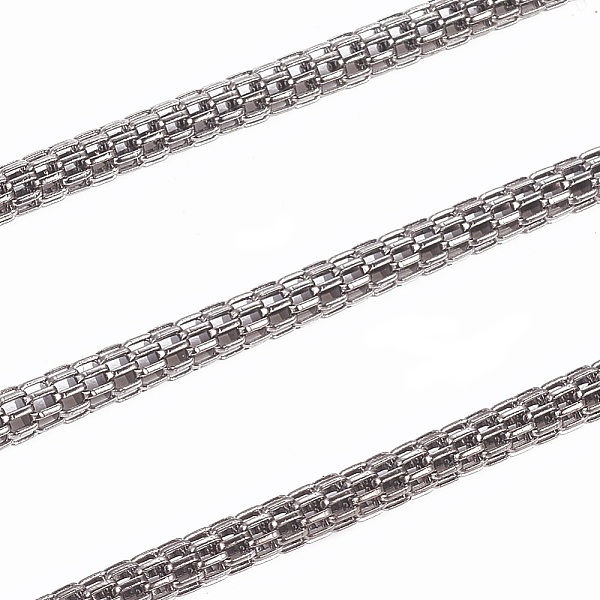 

PandaHall Iron Mesh Chains Network Chains, Unwelded, with Spool, Gunmetal, Chains: 2.5mm thick, about 328.08 Feet(100m)/roll Iron