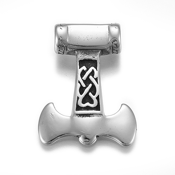 

PandaHall 304 Stainless Steel Pendants, Thor's Hammer, Antique Silver, 35x27x8mm, Hole: 6mm 304 Stainless Steel Tool