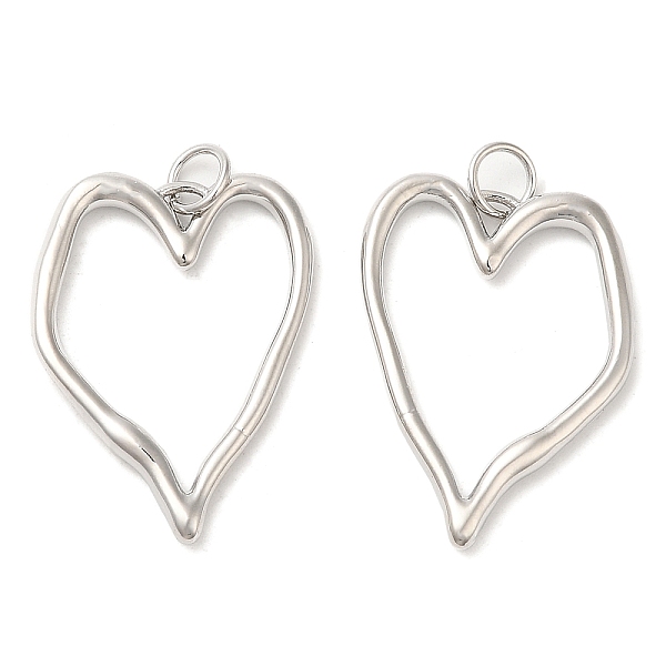 

PandaHall Brass Pendants, with Jump Ring, Long-Lasting Plated, Lead Free & Cadmium Free, Heart Charm, Platinum, 25.5x18.5x2mm, Hole: 3mm...