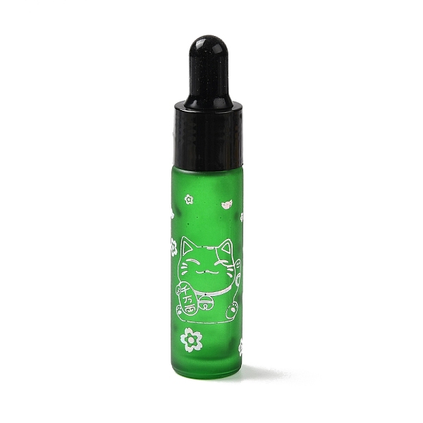 

PandaHall Rubber Dropper Bottles, Refillable Glass Bottle, for Essential Oils Aromatherapy, with Fortune Cat Pattern & Chinese Character...