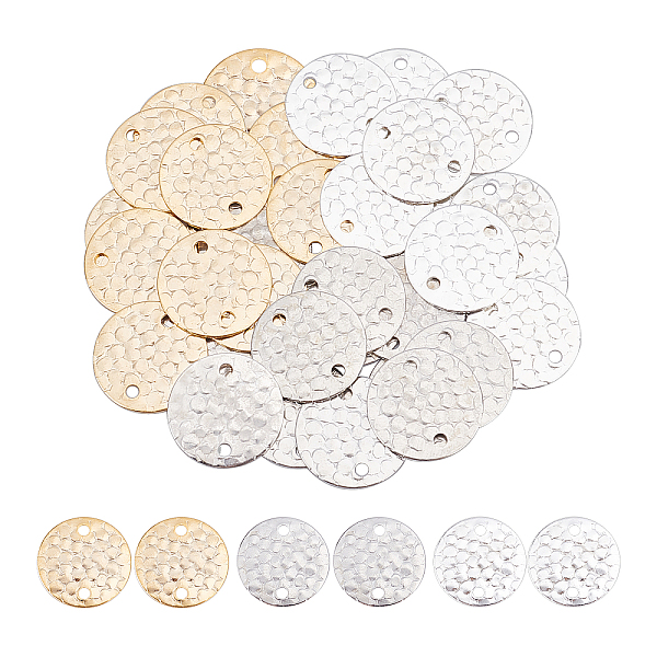 

PandaHall ARRICRAFT 36Pcs 3 Style Brass Normal Links, Textured Flat Round, Mixed Color, 15x0.5mm, Hole: 1.6mm, 12pcs/style, 36pcs/box Brass...