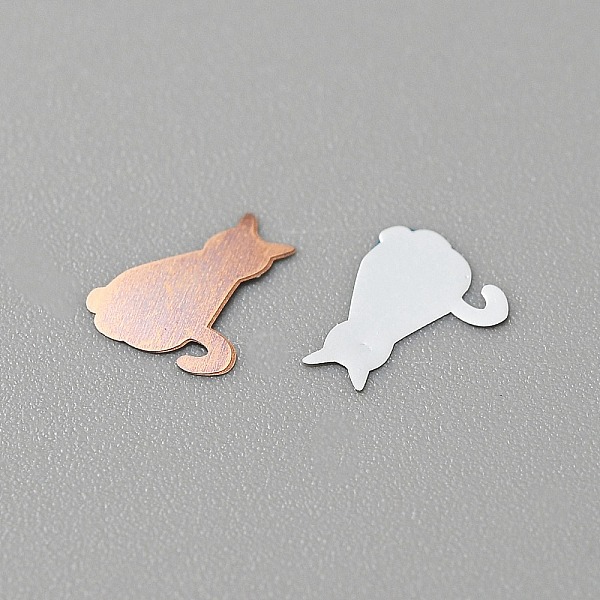 

PandaHall Brass Cabochons, Nail Art Decoration Accessories for Women, Platinum, Cat Pattern, 6x5x0.1mm, 1000pcs/bag Brass Cat Shape