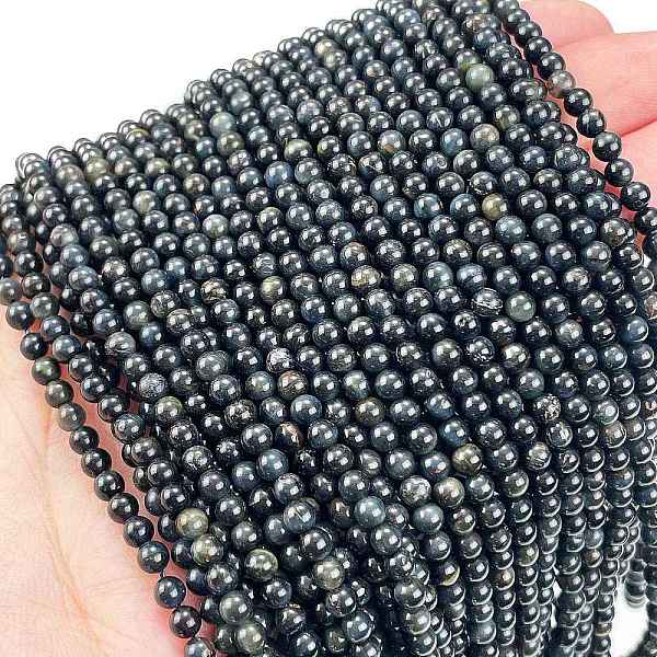 

PandaHall Natural Blue Tiger Eye Beads Strands, Dyed, Round, 3mm, Hole: 0.5mm, about 136pcs/strand, 15.87''(40.3cm) Tiger Eye Round