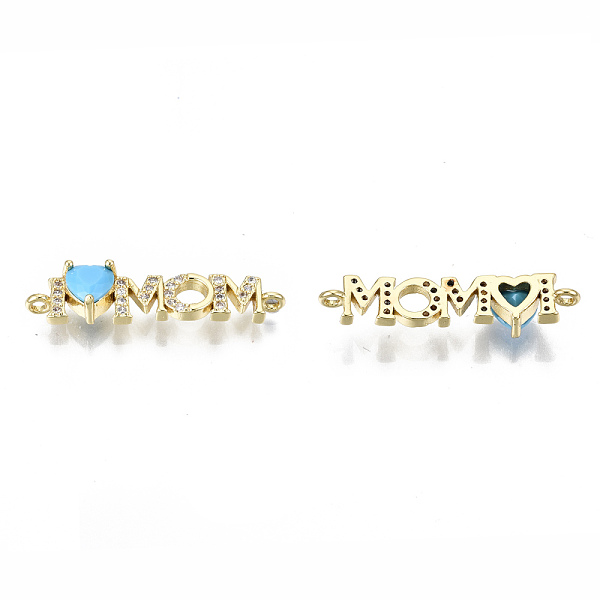 

PandaHall Real 16K Gold Plated Brass Micro Pave Cubic Zirconia Links Connectors, for Mother's Day, Cadmium Free & Nickel Free & Lead Free...