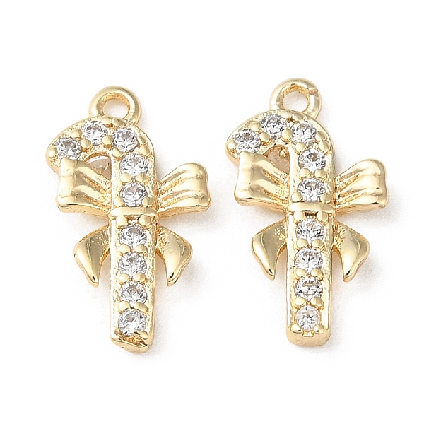 

PandaHall Brass Micro Pave Cubic Zirconia Charms, Walking Stick Charms, Real 18K Gold Plated, 13x7.5x1.5mm, Hole: 1mm Brass+Cubic Zirconia..., Clear