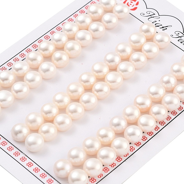 

PandaHall Grade 6A Natural Cultured Freshwater Pearl Beads, Half Drilled, Half Round Beads, White, 8~8.5x6mm, Hole: 1mm Pearl Half Round...