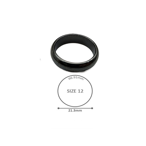 

PandaHall Synthetic Hematite Plain Band Rings, Inner Diameter: 21.3mm Hematite Flat