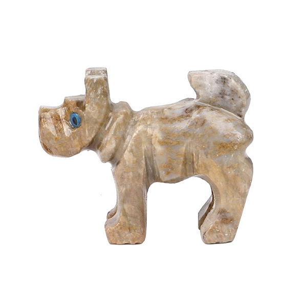 

PandaHall Natural Soapstone Figurines, for Home Office Desktop Decoration, Dog, 30mm Gemstone Dog