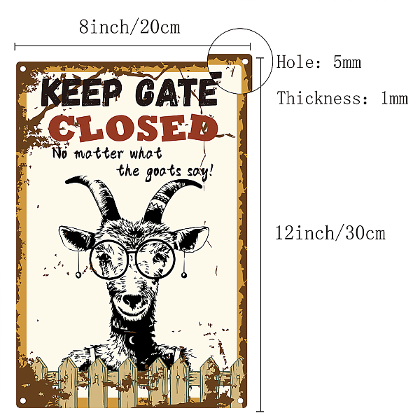 

PandaHall CREATCABIN Funny Metal Tin Sign Keep The Gate Closed No Matter What The Goats Say Vintage Wall Art Decor Rustic Farmhouse Home Bar...