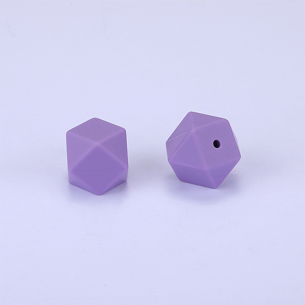 

PandaHall Hexagonal Silicone Beads, Chewing Beads For Teethers, DIY Nursing Necklaces Making, Indigo, 23x17.5x23mm, Hole: 2.5mm Silicone..., Purple