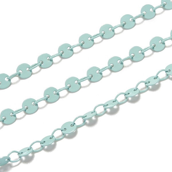 

PandaHall Spray Painted Brass Coffee Bean Chains, Soldered, with Spool, Medium Sea Green, link: 4x3x0.5mm, bead: 4x0.6mm, 32.8 Feet...