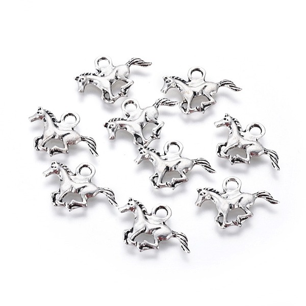 

PandaHall Horse Tibetan Style Alloy Charms, Cadmium Free & Lead Free, Antique Silver, 14.5x21x2mm, Hole: 3mm, about 1075pcs/1000g Alloy...