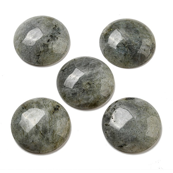 

PandaHall Natural Labradorite Cabochons, Flat Round, 30x7~8.5mm Labradorite Flat Round