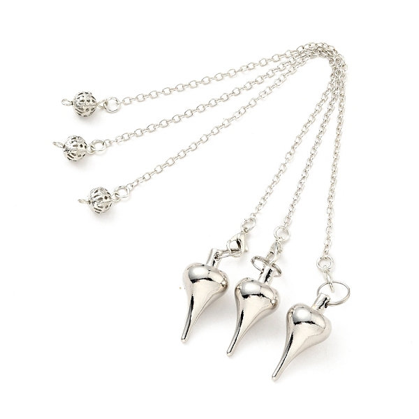 

PandaHall Brass Cable Chain Pointed Dowsing Pendulums, with Alloy Lobster Claw Clasps, Cadmium Free & Lead Free, Teardrop, Platinum...
