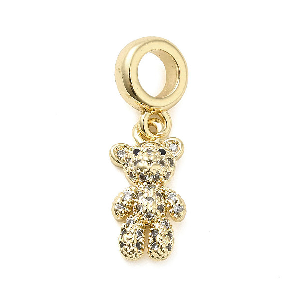 

PandaHall Rack Plating Brass with Cubic Zirconia Pendants, Long-Lasting Plated, Cadmium Free & Lead Free, Bear, Real 18K Gold Plated..., Clear