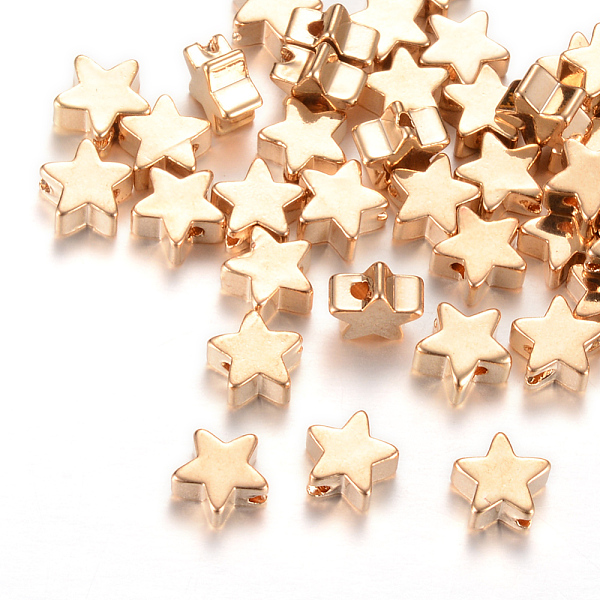 

PandaHall Brass Beads, Star, Light Gold, 5.5x6x2.5mm, Hole: 1mm Brass Star