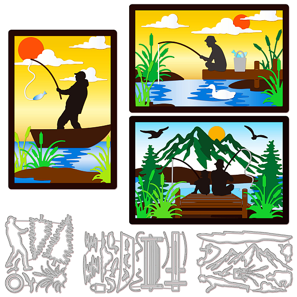 

PandaHall Fishing Carbon Steel Cutting Dies Stencils, for DIY Scrapbooking, Photo Album, Decorative Embossing Paper Card, Stainless Steel...