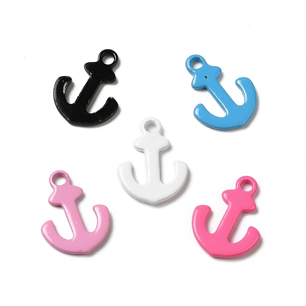

PandaHall Spray Painted 201 Stainless Steel Charms, Anchor Charm, Mixed Color, 12x9x1mm, Hole: 1.2mm 201 Stainless Steel Anchor & Helm..., Multicolor