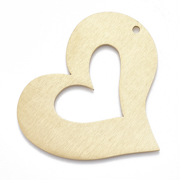 

PandaHall Aluminium Big Pendants, Laser Cut Big Pendants, Heart, Golden, 72x66x1mm, Hole: 3mm Aluminum Heart