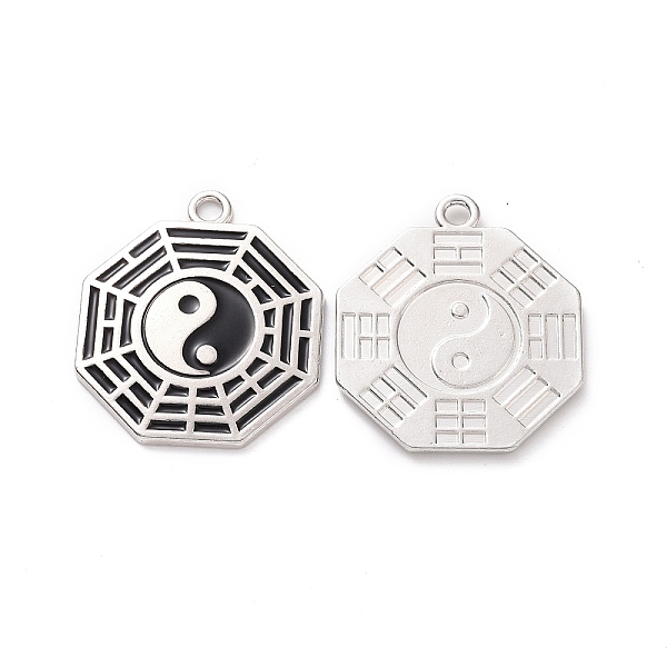 

PandaHall Alloy Enamel Pendants, Eight-Diagram Tactics Charm, Platinum, 37.5x32x3mm, Hole: 3mm Alloy+Enamel Others