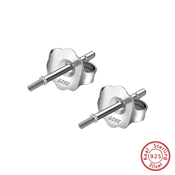 

PandaHall 925 Sterling Silver Stud Earring Findings, For Half Drilled Beads, Real Platinum Plated, 13.5x2.5mm, Pin: 1mm and 11x0.9mm...