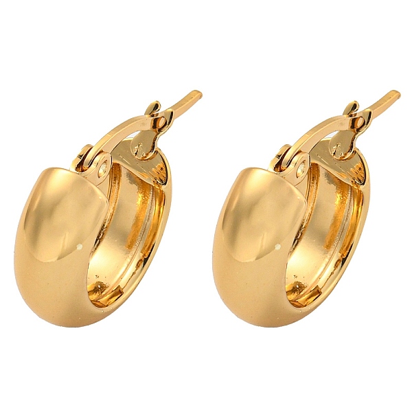 

PandaHall 202 Stainless Steel Hoop Earrings, with 304 Stainless Steel Pins for Women, Golden, 16.5x6mm 202 Stainless Steel