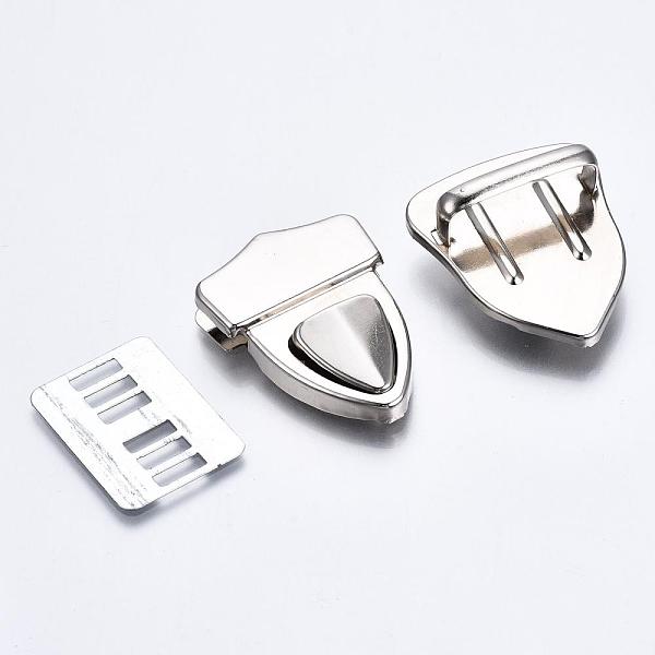 

PandaHall Iron Purse Push Lock Sets, Platinum, 42x30x13mm, 3pcs/set Iron