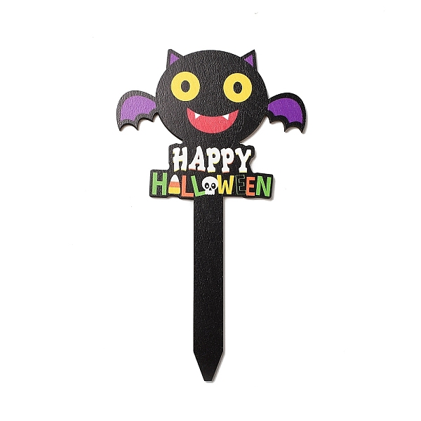 

PandaHall Halloween Theme Wood Garden Stake, Ground Insert Decor, for Yard, Lawn, Garden Decoration, Bat, 254x145x3.5mm Wood Bat