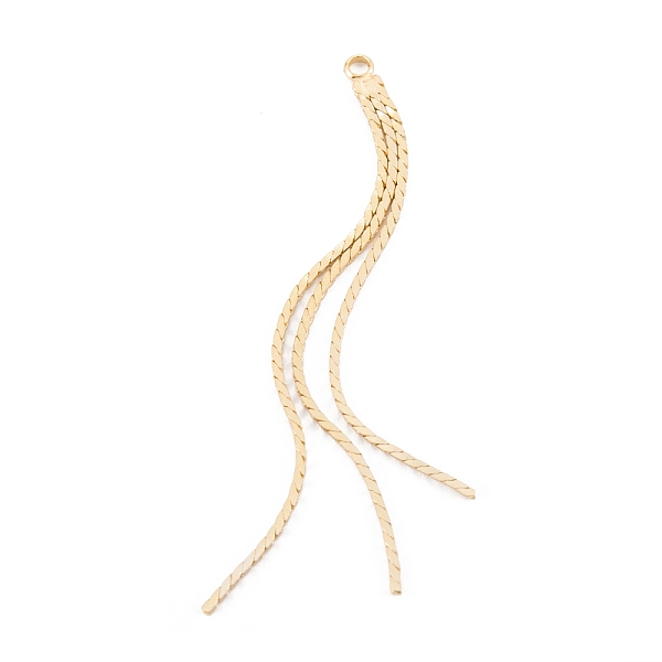 

PandaHall Brass Big Pendants, Long-Lasting Plated, Tassel, Real 18K Gold Plated, 60x3x1mm, Hole: 1.8mm Brass Others