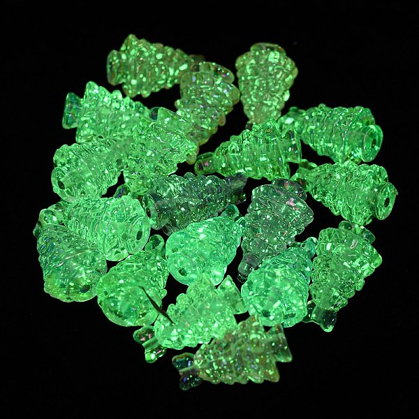 

PandaHall UV Plating Transparent Luminous Acrylic Beads, Iridescent, Christmas Tree, Mixed Color, 31x19x19mm, Hole: 2.6mm Acrylic Christmas..., Multicolor