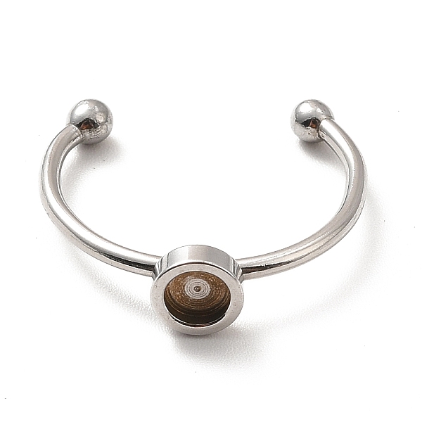 

PandaHall 304 Stainless Steel Cuff Ring Findings, Pad Ring Settings, Stainless Steel Color, US Size 7 3/4(17.9mm), Tray: 4mm 304 Stainless...