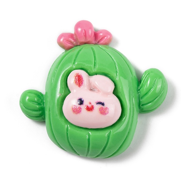 

PandaHall Opaque Resin Decoden Cabochons, Animal Plants, Rabbit Cactus, 28x30x10.5mm Resin Cactus