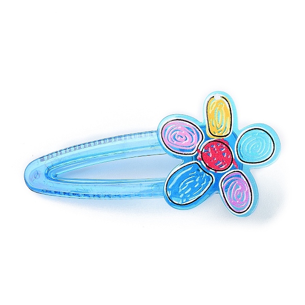 

PandaHall Flower Acrylic Alligator Hair Clips, with Iron Findings, Hair Accessories for Girls Women, Deep Sky Blue, 70x34x20mm Acrylic...