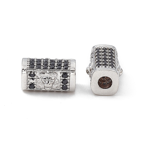 

PandaHall Brass Micro Pave Cubic Zirconia Beads, Rectangle with Lion, Platinum, 13.5x9.5x7.5mm, Hole: 3.5mm Brass+Cubic Zirconia Rectangle