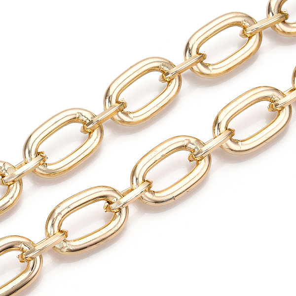 

PandaHall Aluminum Oval Link Chains, Unwelded, Light Gold, 26.5x16.5x4.5mm, 16.5x10.5x2.5mm Aluminum
