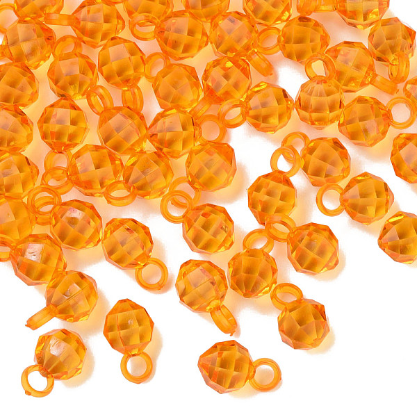 

PandaHall Transparent Acrylic Pendants, Faceted, Round, Orange, 18x11x11mm, Hole: 4mm Acrylic Round Orange